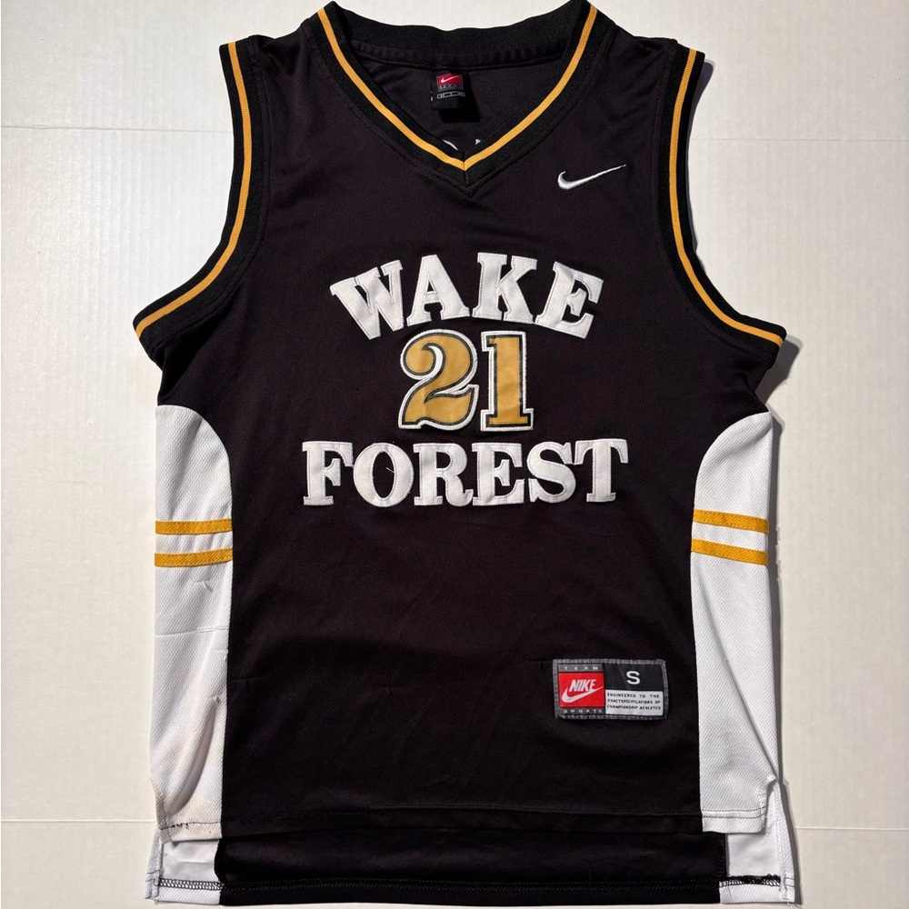 Vtg Nike Wake Forest Demon Deacons #21 Tim Duncan Basketball Jersey Sz Small